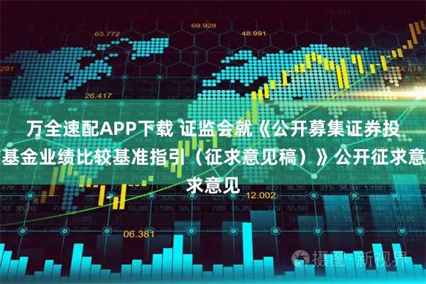 万全速配APP下载 证监会就《公开募集证券投资基金业绩比较基准指引（征求意见稿）》公开征求意见